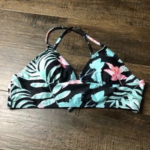 Shein Floral Bikini Top Swim Suit ((size Large))